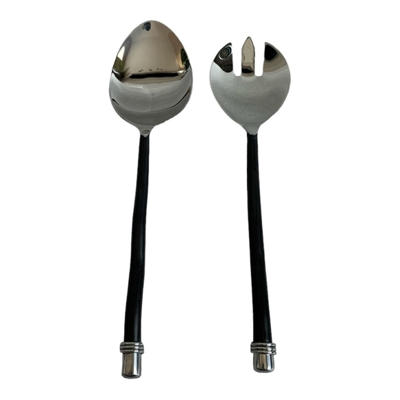 VNTG Serving Silverware Storehouse Artisan Server 2Pcs Stainless Steel SALAD SET - Picture 2 of 6